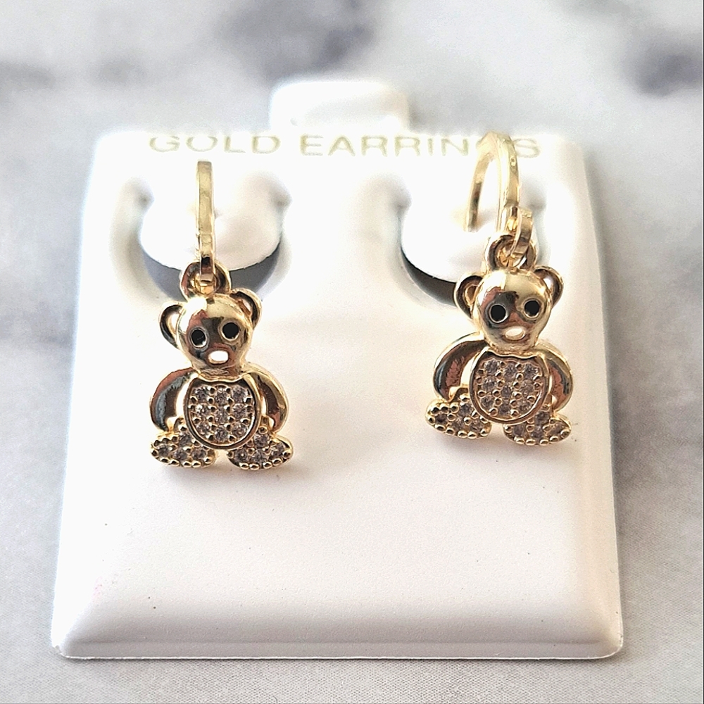 Bear gold earrings